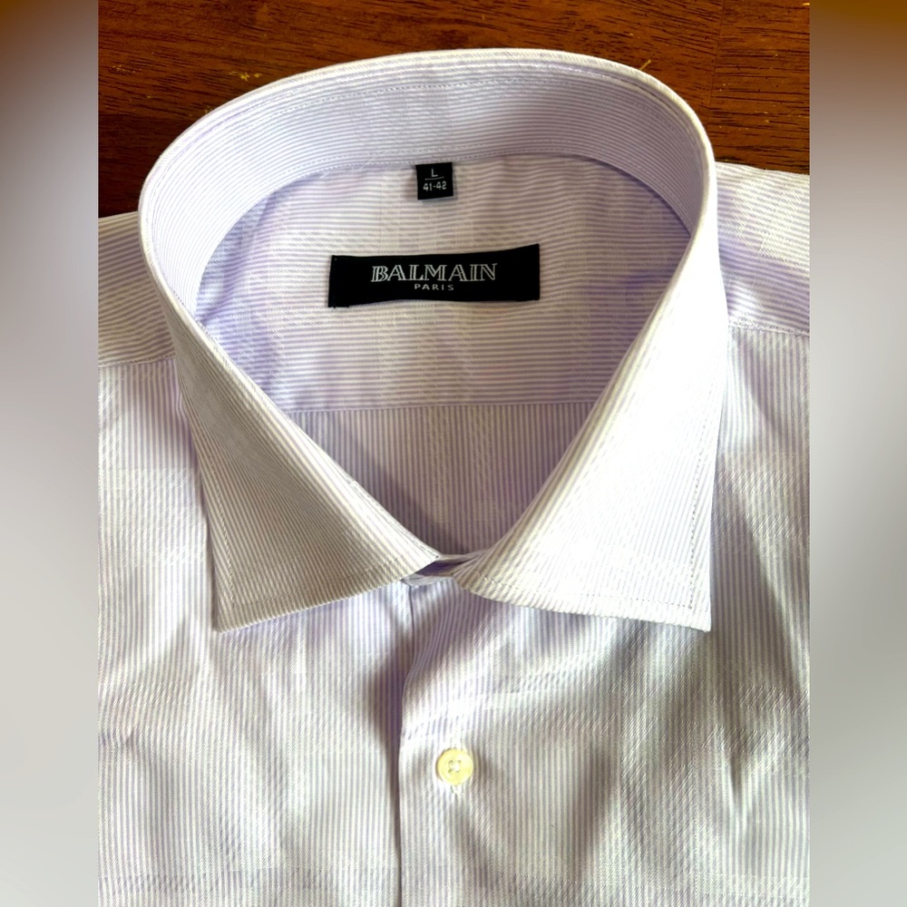 Balmain Men's Lavender Dress Shirt
